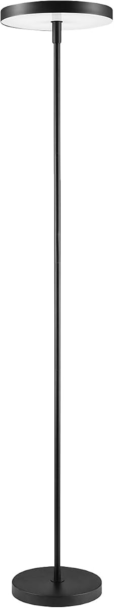 Lámpara de pie inteligente Globe Electric Wi-Fi, negro satinado, no requiere concentrador, activada por voz, 36 vatios, RGB cambiante multicolor, blanco sintonizable 2000K - 5000K, 2500 lúmenes, 50.000 horas, 80 CRI, 67589