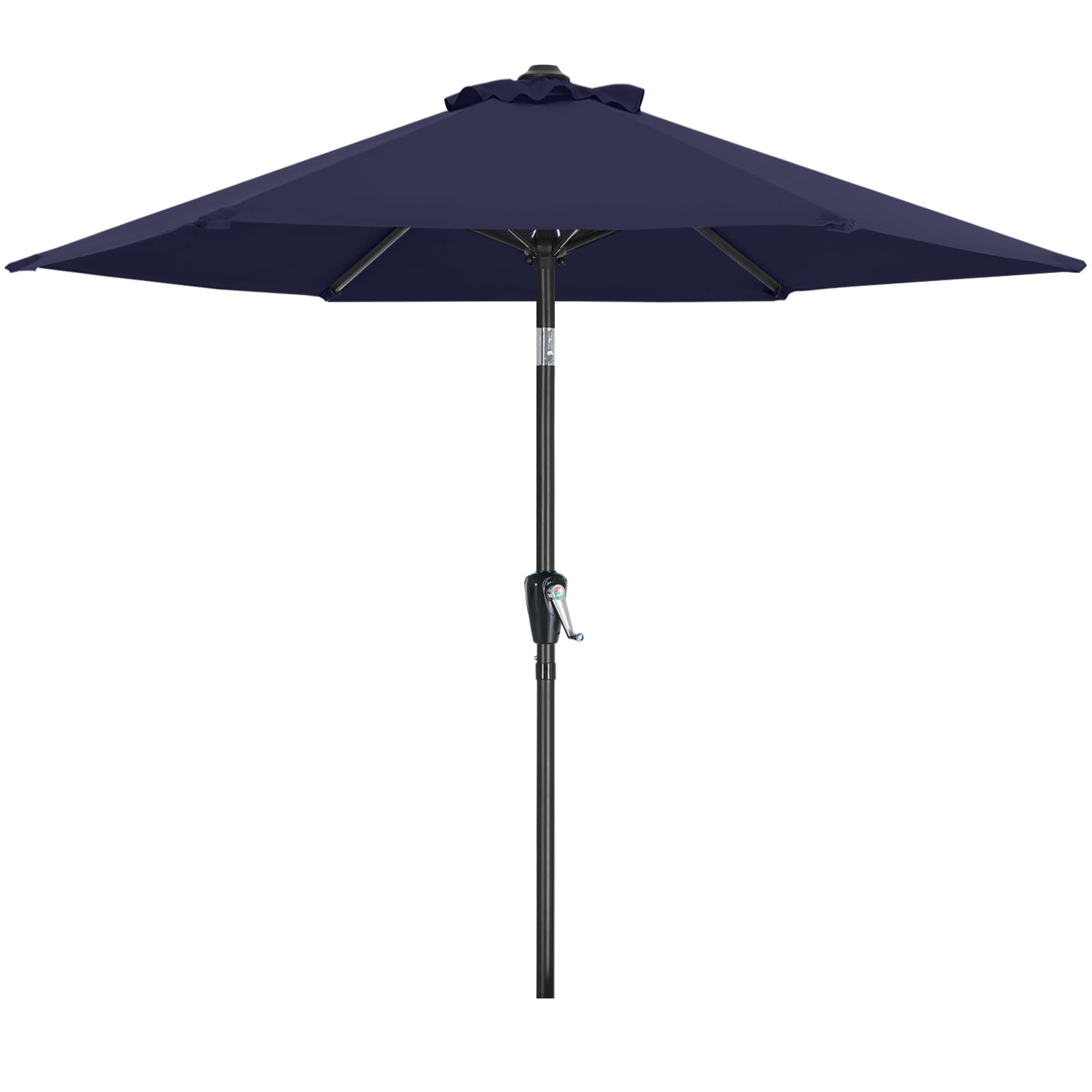 MasterCanopy 230 cm Sonnenschirm neigungsverstellbar, mit 6 Rippen und Kurbel, für Patio, Garten, Terrasse, Markt, Marineblau