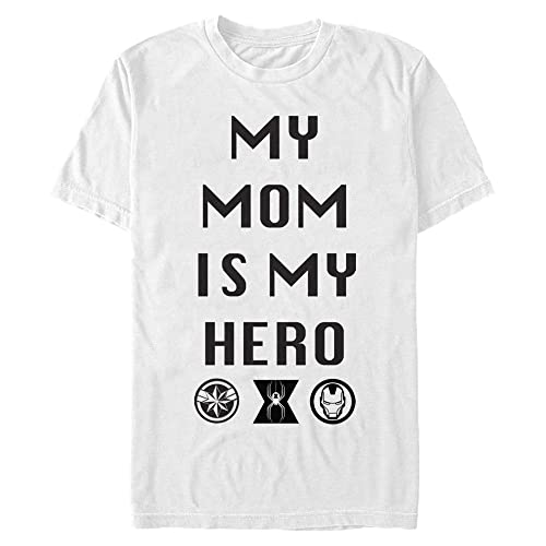 T-shirt Marvel homme MOM is My Hero blanc grande taille 3XL à manches courtes