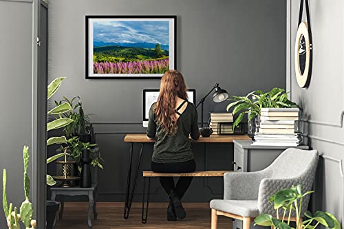 Affiche lavande 70x50 cm et son cadre en bois pour une ambiance salon apaisante - 2