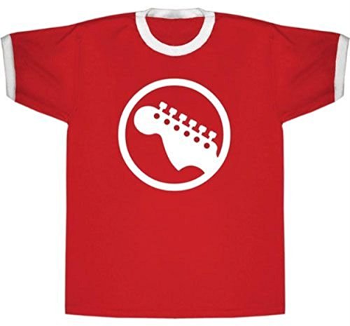Scott Pilgrim vs. The World Rock Band Guitar Icon Red Adult T-shirt Tee (Adult Small)