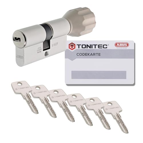 ToniTec Zylinderschloss TEC440 by ABUS Schließzylinder gleichschließend als Knaufzylinder Größe 30/35K mit Codecard