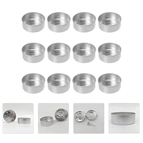Healvian Scented Candles Homemade Ornaments 50pcs Tea Light Tins Empty Holder Cups Case Containers for Tealight Candles Making Accessory Aluminum Snack Box Container Wedding Decorations