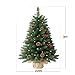 3FT Pre-lit Artificial Small Mini Christmas Tree with Warm White Multi-Color LED Lights, Remote Control and Timer, Perfect for Xmas Tabletop Decorations, Home, Kitchen, Dining Table top