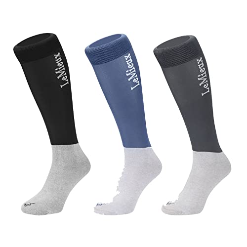 LeMieux Horse Riding Competition Socks - Twin Pack - Benetton Blue - M