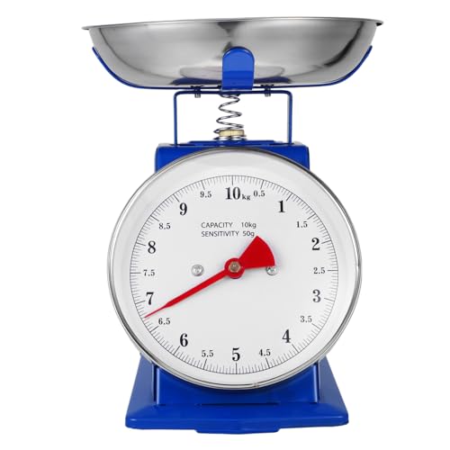 Ciieeo Báscula De Cocina Mecánica Vintage 10 Kg Escala Analógica Acero Inoxidable Sin Pilas Con Bandeja Desmontable Para Hornear y Preparar Comidas