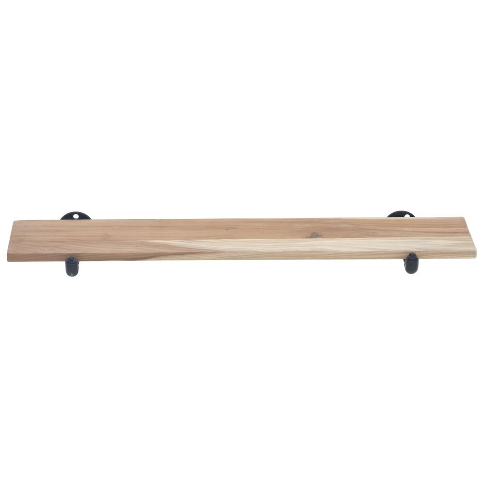 Reclaimed Wood Wall Shelf with Pipe Fitting - 48" L x 8" W x 1" H by HUBERT – Wood, Brown, Model 28247
