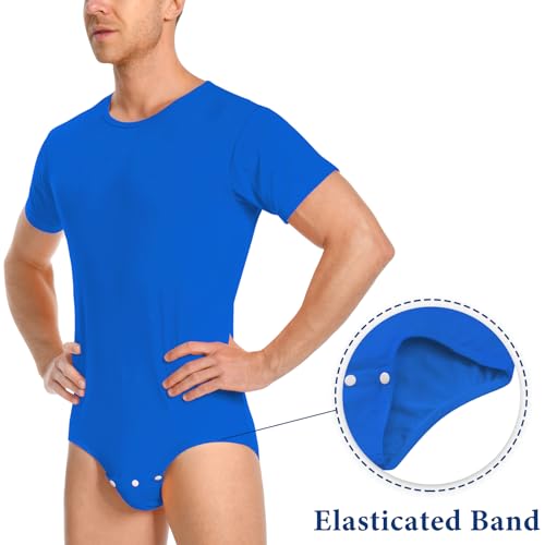 Littleforbig Men’s Cotton Romper Onesie Pajamas Bodysuit - Relaxed Fit Basic Onesie3