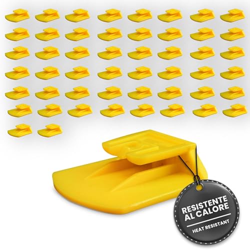Set 50 Pezzi Supporto Telepedaggio Auto Compatibile con Dispositivo Telepass® e MooneyGo® – Clip Universale da Parabrezza Cruscotto, Fissaggio Rimovibile e Antiscivolo - 6 Colori Disponibili (Giallo)