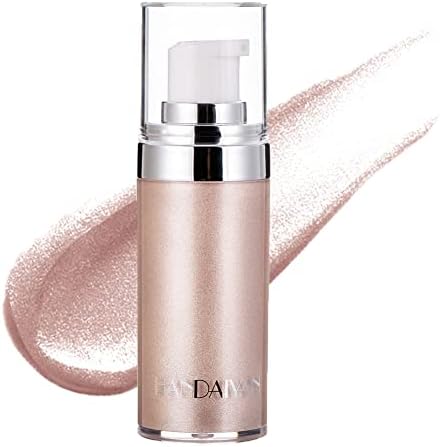MEICOLY Face Body Luminizer,Liquid Illuminator Body Shimmer Oil,Moisturizing Bronzer Highlighter Smooth Shine Highlight Glow Makeup,Waterproof Body Shimmering Glitter,01 Pearl White