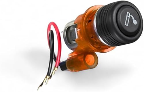 Car Cigarette Lighter Full Assembly 12V European Standard with Light - Orange