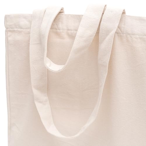 Image of Heavy Duty Grocery Tote Bag - Extremely Sturdy Extra Large Canvas Grocery Bag with Double Handles and Real Pockets - Premium Quality, Reusable, Washable and Foldable Cotton Cloth Grocery Bag (1 Bag)