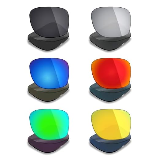 Mryok 6 pares de lentes polarizadas de substituição para óculos de sol Oakley Portal X - preto furtivo/vermelho fogo/azul gelo/titânio prateado/verde esmeralda/ouro 24K