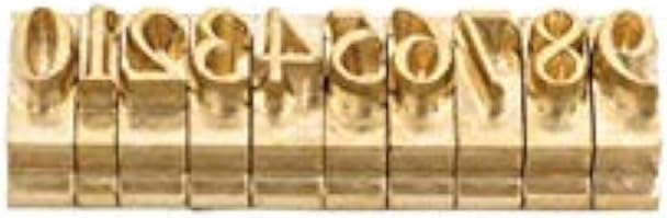 ZONEPACK Copper Brass Stamping Flexible Alphabet Number Symbol Character Stamp Mold Die, Letter Holder, Positioning Plate DIY for Hot Foil Stamping Machine (Times New Roman Number) 10 PCS