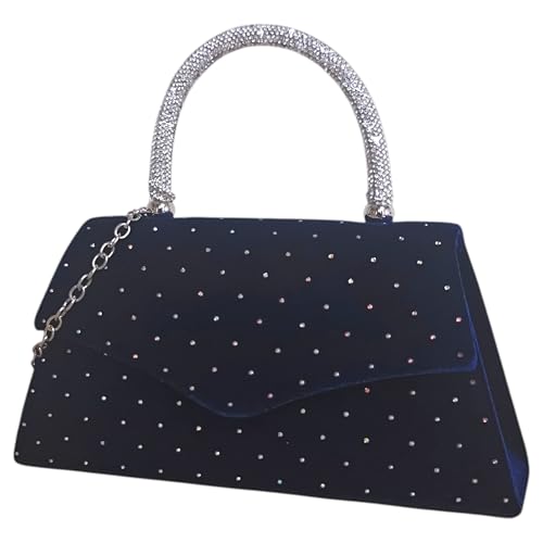 Sac à main en daim synthétique bleu marine pour soirée