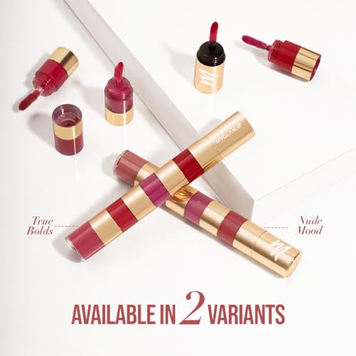 MyGlamm Super 4 Liquid Lipstick Stack - Nude Mood (Rose + Mauve + Brown + Pink) | Lipstick Combo Of 4 | Non Transfer, Smudge Proof 4 in 1 Velvet Matte Lipstick (4.8ml) - Image 3