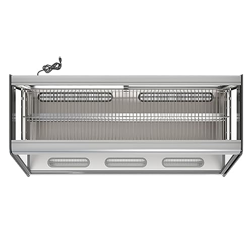 KoolMore 48 in. Refrigerated Bakery Display Case with Clear Glass Front, Sliding Rear Doors, LED Lighting, Adjustable Temperature, and Dual Shelving in Stainless-Steel, 7 cu. ft. (CDC-7C-SS) by KoolMore - Image 3