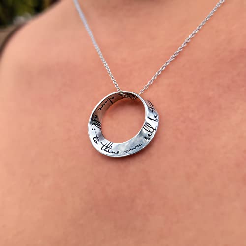 Sobriety Gifts for Women | Sterling Silver Recovery Necklace 18” Length with Engraved Infinite Mobius Pendant | One Day at a Time | To Thine Own Self be True | Let Go and Let God3