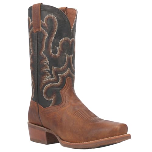 Dan Post Mens Richland Embroidered Square Toe Pull On Casual Boots Mid Calf - Brown - Size 13 D2