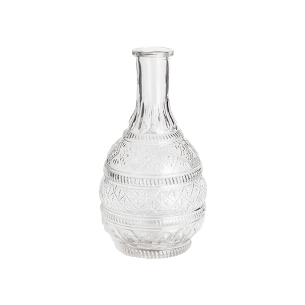 Vase en verre français au style rétro gaufré d'une élégance rare