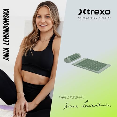 Tapis d'acupression en coton TREXO vert avec coussin de massage - 5