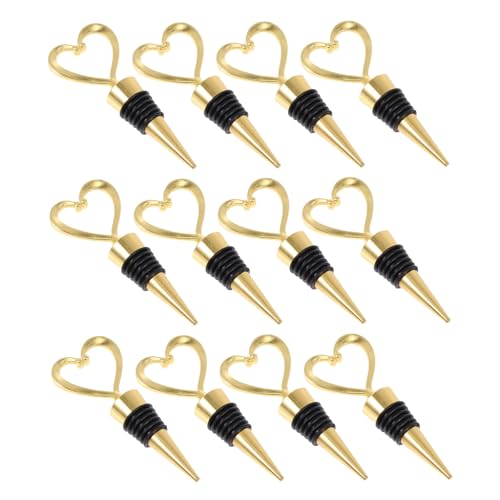 Tapones para botellas de vino dorados, pack de 12 piezas para conservar vino tinto de aleación 2