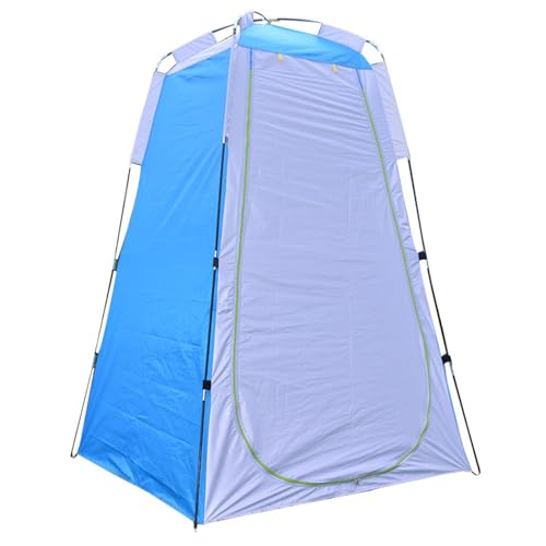 Owddddtnxc Toilet Tents for Camping, 170T Water & Sun Proof Shower Tent with Zippered Door, Windproof Rope & Peg for Outdoor