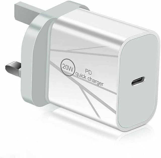 Charger Plug For Samsung Galaxy A14/A14 5G/Z Flip 4/Z Fold 4/A13/A13 5G/A23/A23 5G/A33 5G/A53 5G, 20W Type C PD Fast Charge Charging Adapter Charger UK 3 Pin Mains Wall USB C Charger Plug (WHITE)