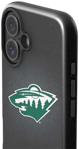 Skinit Impact Phone Case Compatible with iPhone 16 - Officially Licensed NHL Minnesota Wild Black Background Design