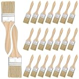 WOONEKY Lackpinsel 30 Stück 45mm Flachpinsel mit Verdicktem Holzgriff Beizpinsel für Möbel und Holz Geeignet für Innen und Außenanstrich