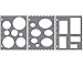 Produktbild Fiskars ShapeCutter Schablone 3er Set, Drei verschiedene Schablonen, 1003880