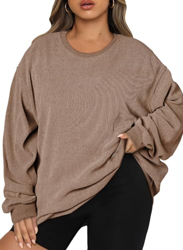 Image of Eytino Women Plus Size Sweatshirt Oversized Crew Neck Long Sleeve Tops