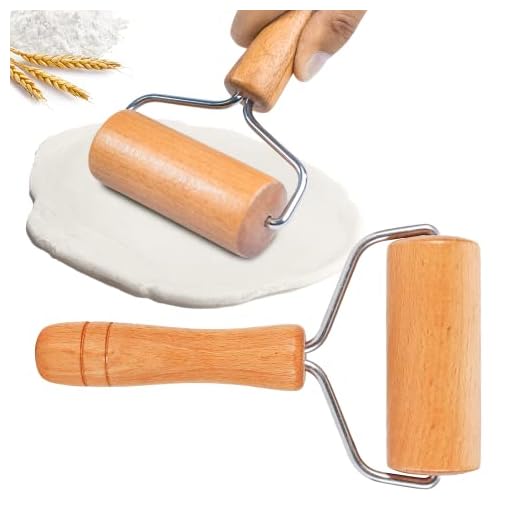 Watris Veiyi Small Rolling Pin, Wooden Dough Roller, Non-Stick Pizza Roller, Dough Baker Roller Set for Home Kitchen Baking Cooking(9.5cm/3.74in)