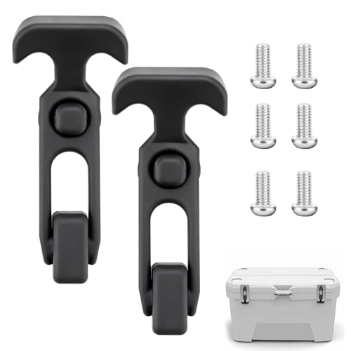 2 Pack Cooler Latches Compatible with Ozark Trail, Replacement Lid Latch Parts, T-Handle Draw Latches Made with Premium Durable Rubber, Flexible and Easy to Install Cooler Accessories