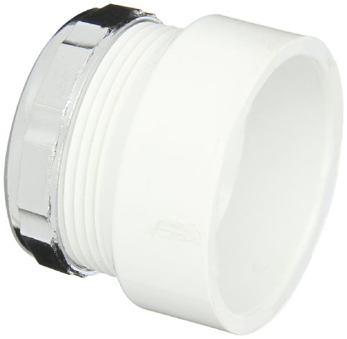 Spears P104X Series PVC DWV Pipe Fitting, Trap Adapter with Chrome Nut, 1-1/2
