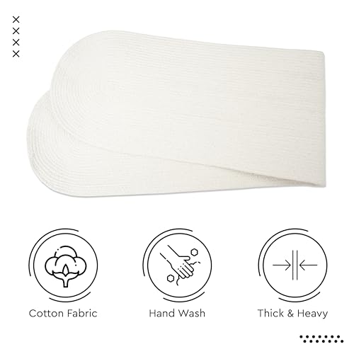 Image of Encasa XO Table Runner for 4 Seater | Handmade Ribbed Style Cotton | 30x137 cm | Off White | for Dining & Center Table