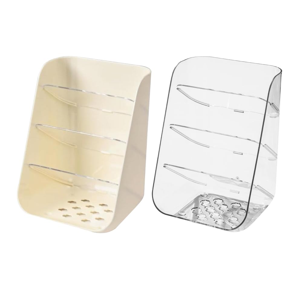 DOITOOL 2pièces Pot à Crayons Multifonctionnel Transparent Boîte De Rangement Pour Stylos Et Cosmétiques Organisateur De Bureau Pratique Pour Papeterie