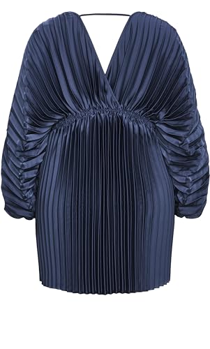 Image of City Chic Women's Plus Size Dress - Chloe Accordion Sleeve Pleat