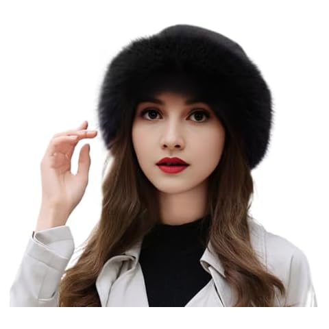 YEKEYI Women's Faux Fur Warm Hat Fashion Hat for Winter Faux Mink Hat Versatile New Winter Beret Bucket hat Black Cover