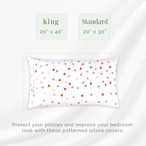 Elegant Comfort 01EL-VALENTINA-PCASE-QUEEN Ultra Soft Set Of 2 Hearts Print Pillowcases thumb #1