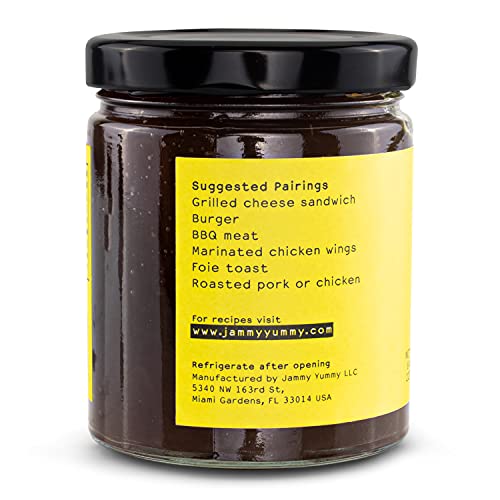 Jammy Yummy Caramelized Onion Jam, Classic Spread For Burger Patties, Cheeseboards, Cheese Toast, Meat Seasoning, Grilled Cheese Sandwich, Pizza - Natural Onion Jam, No Preservatives, No Additives, No Pectin, Fat Free, Low Sodium -8Oz Jar #TOP2