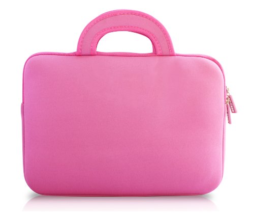 Image of amCase Chromebook Case-11.6 to 12 inch Neoprene Sleeve with Handle-Pink