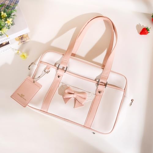 Japanese Style Lolita Handbags PU Leather Sweet Bows Large Capacity Shoulder Bag Women Fashion Crossbody Bags4