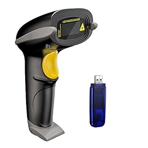 NADAMOO Wireless Barcode Scanner 328 Feet Transmission Distance USB Cordless 1D Laser Automatic Barcode Reader Handhold…