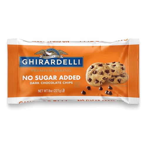 GHIRARDELLI No Sugar Added Dark Chocolate Chips for Baking – Premium Baking Chips Made with Cocoa...