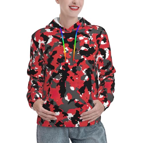 Sweat à capuche pour femme motif camouflage - Pull ajusté coton EdWal