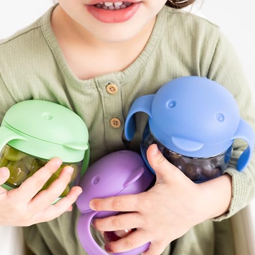 Image of Ubbi Tweat Snack Container for Kids & Toddlers, Purple & Sugar Snap Green