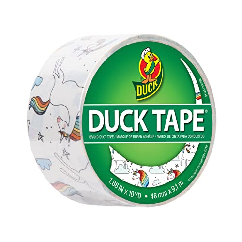 Image of Duck Tape Pattern Colours Whimsical Unicorns. Arts & Crafts, DIY, Crafts, Gift Wrapping, Decorative, Scrapbook, Scrapbooking, Bullet Journal, Planner, Party, Festivals, Decoration - 48mm x 9.1m