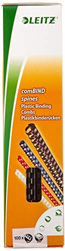 Leitz 35040 Plastikbinderücken (A4, Kunststoff, 6 mm, 25 Blatt) 100 Stück schwarz