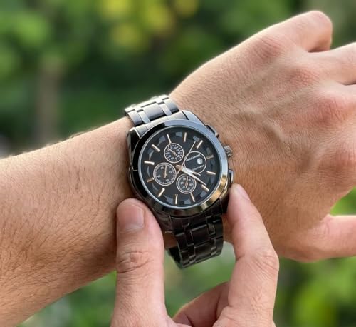 Image of Mister Empire Tessort Men's Analog Wrist Watch | Premium Black Dial Stainless Steel Strap Watch for Men | Quartz Movement | Stylish Casual & Formal | Watch Under 499